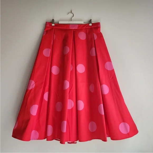 kate spade Red Midi Skirt with Pink Polka Dots - Picture 4 of 5